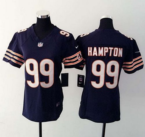 Nike Bears #99 Dan Hampton Navy Blue Team Color Women's Stitched NFL Elite Jersey - Click Image to Close
